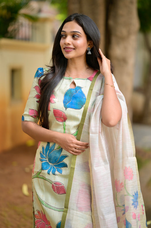 Green Tissue Salwar Suit