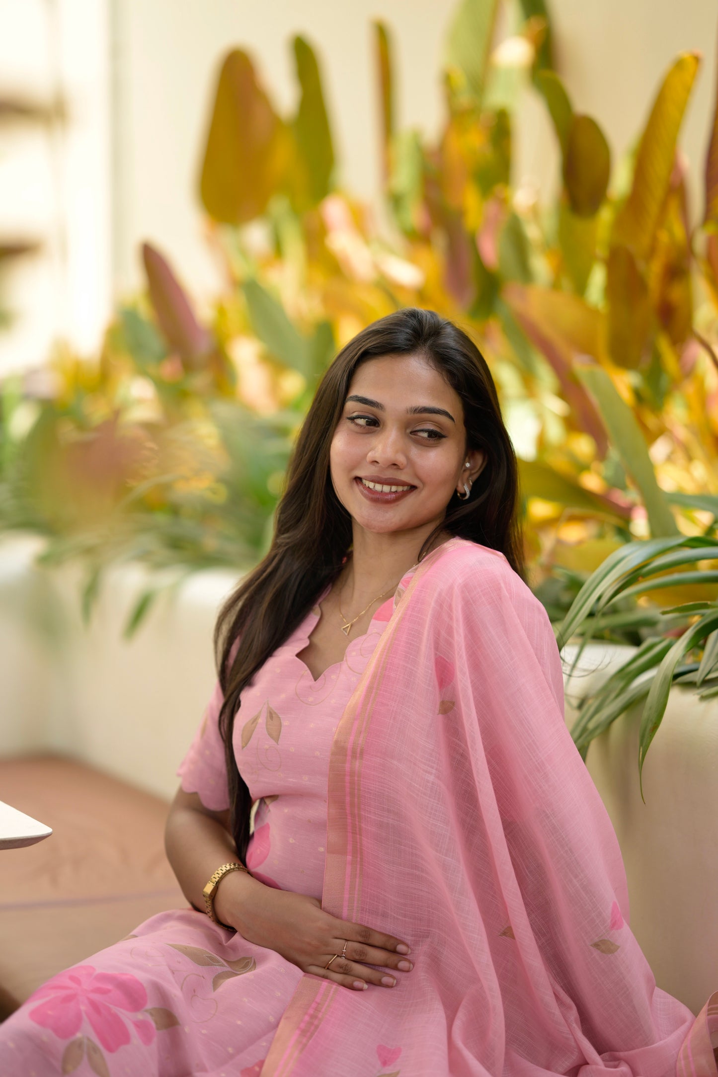 Pink Floral Salwar