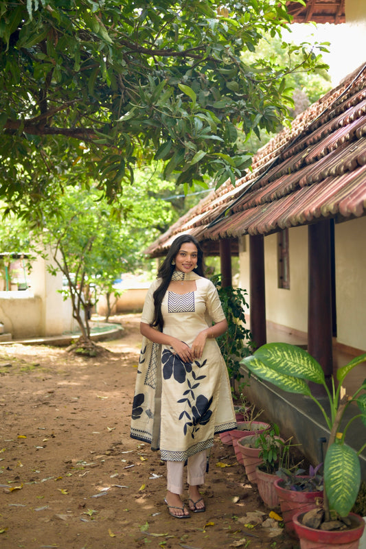 White printed salwar suit