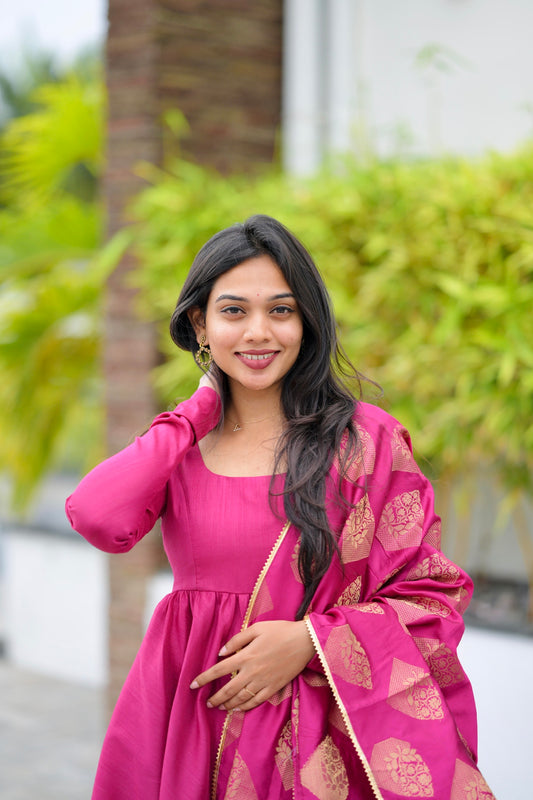 Anarkali with Banarasi Dupatta