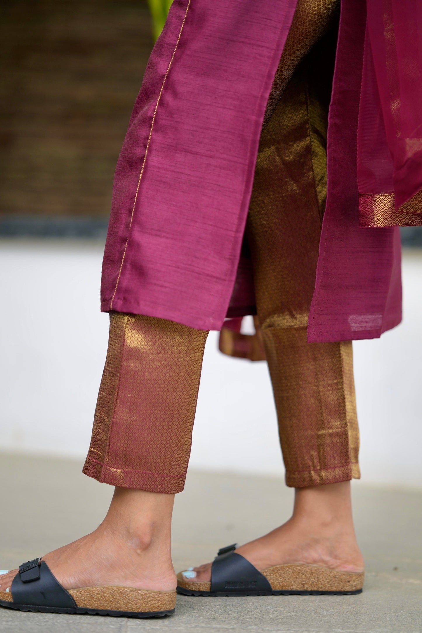 Raw silk suit