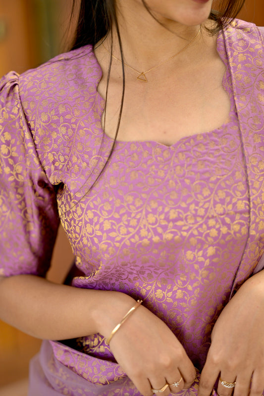 Lavender banaras suit