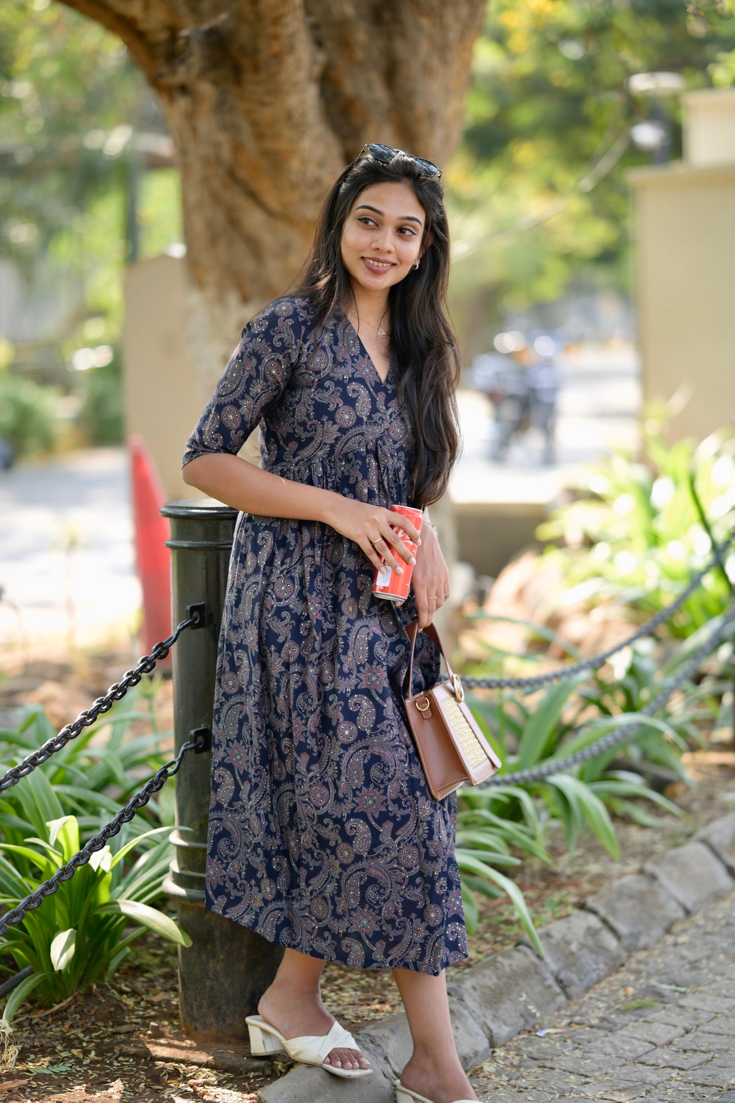 Alia cut flared dress