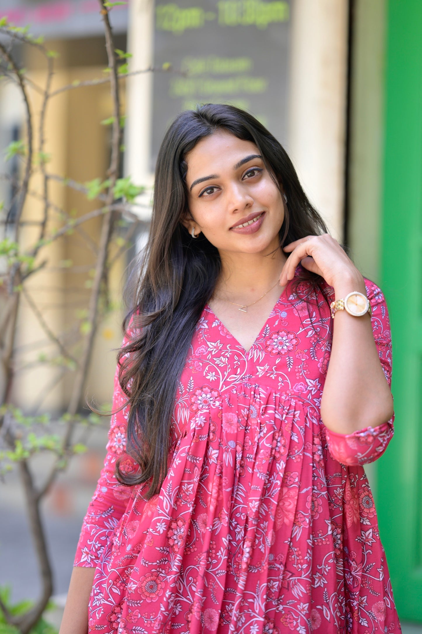 Alia cut flared dress