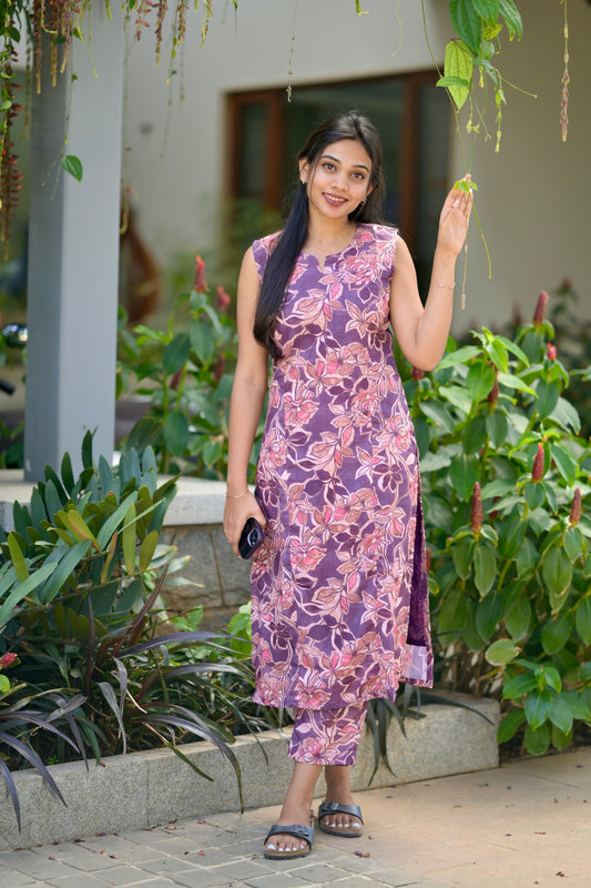 Purple floral Co-ord