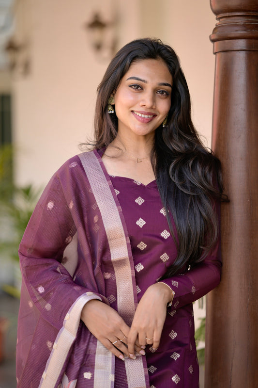 Chanderi Brocade Salwar Suit