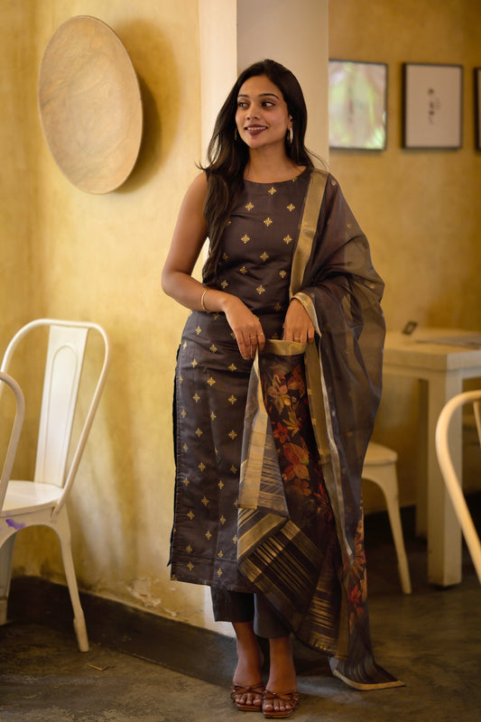 Chanderi Brocade Suit Set