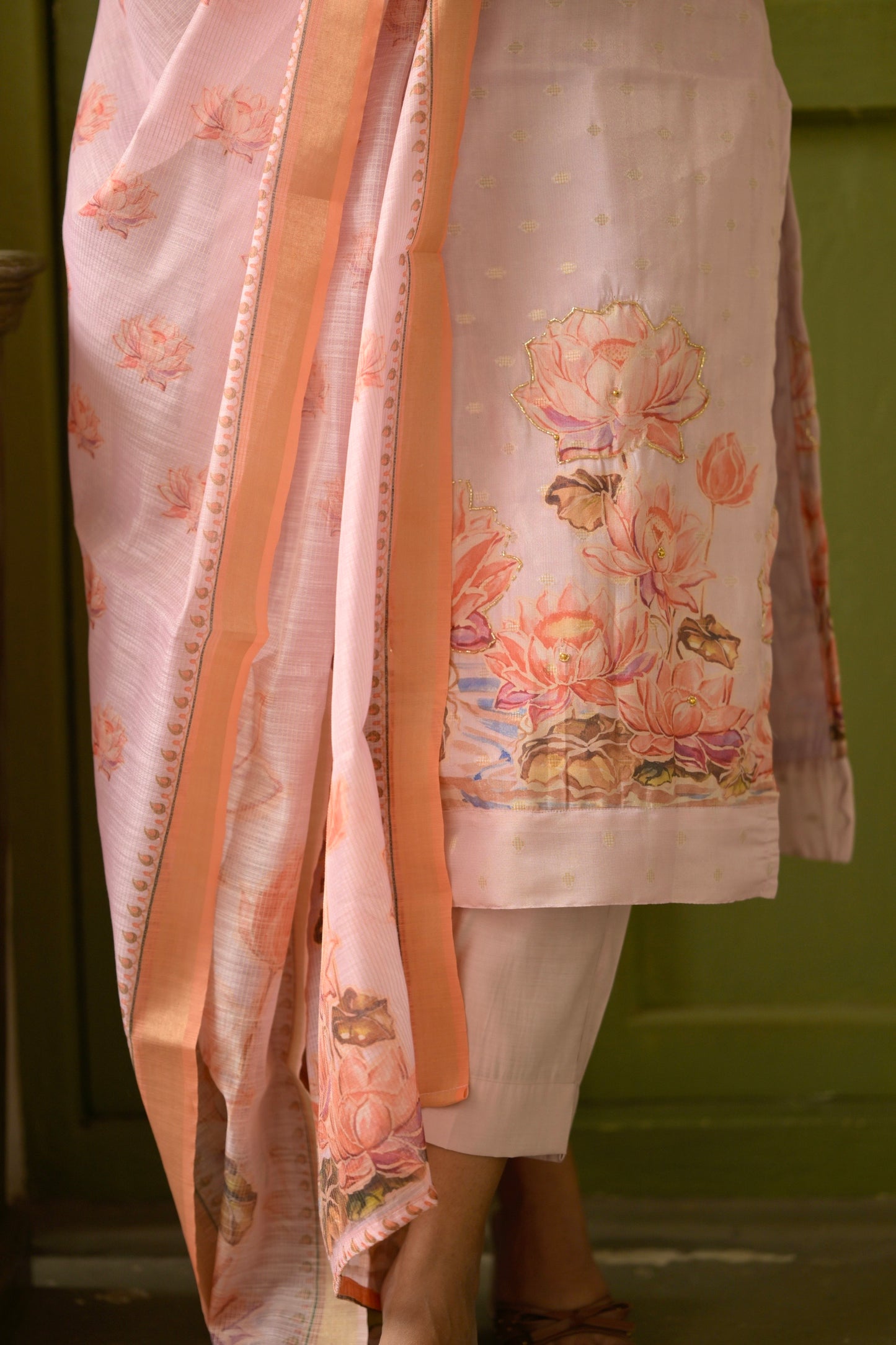 Lotus Embroidered Salwar Suit
