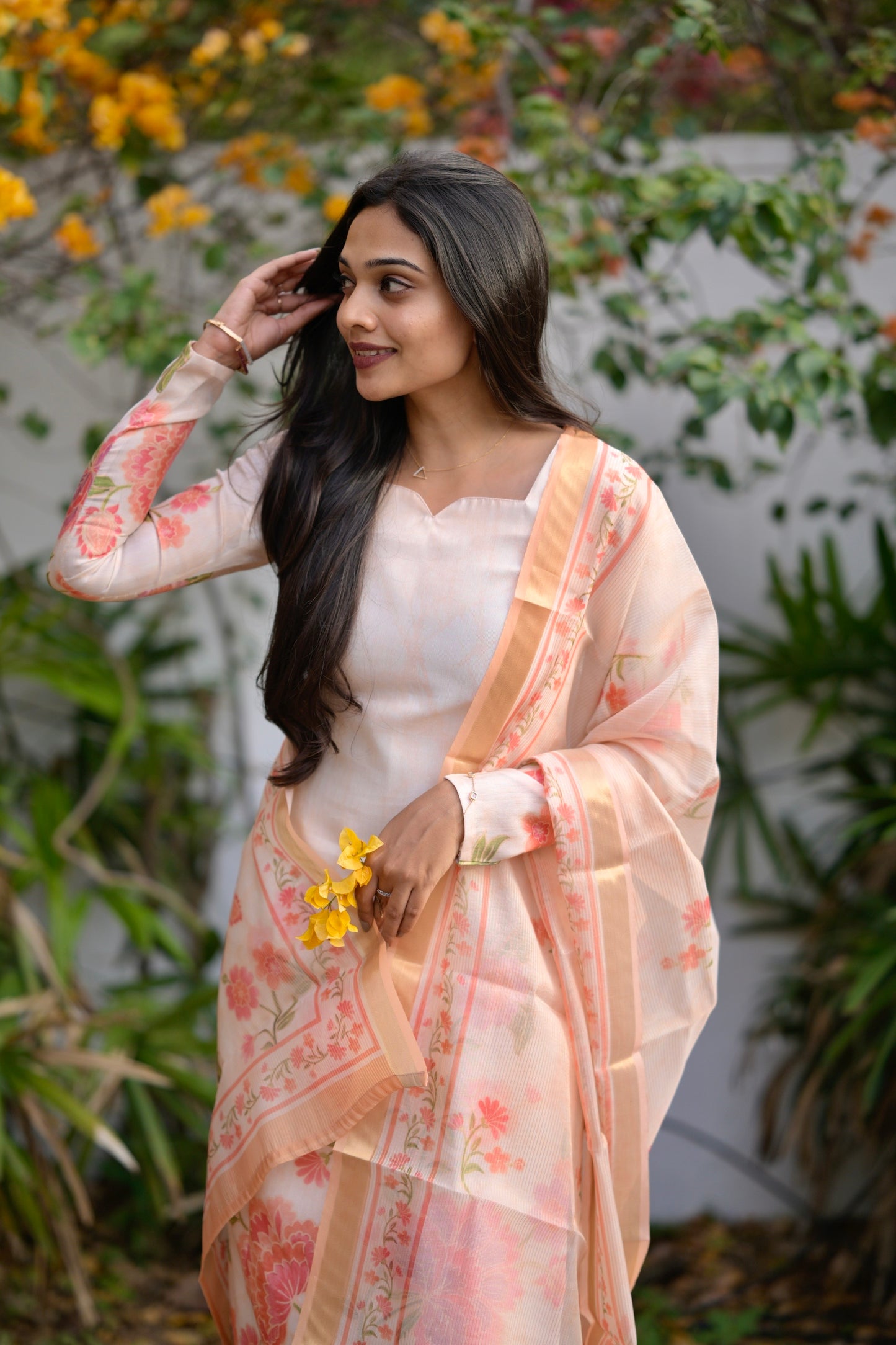 Creme Floral Salwar Set