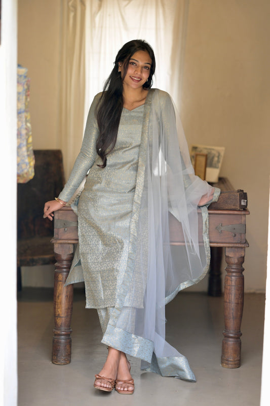 Grey Banaras Suit