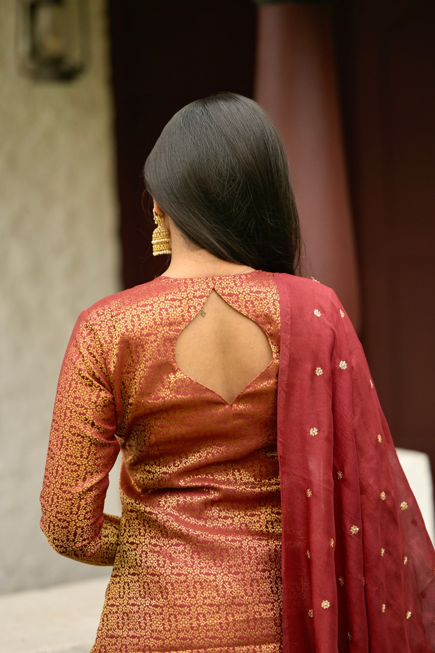 Red Banaras Suit Set