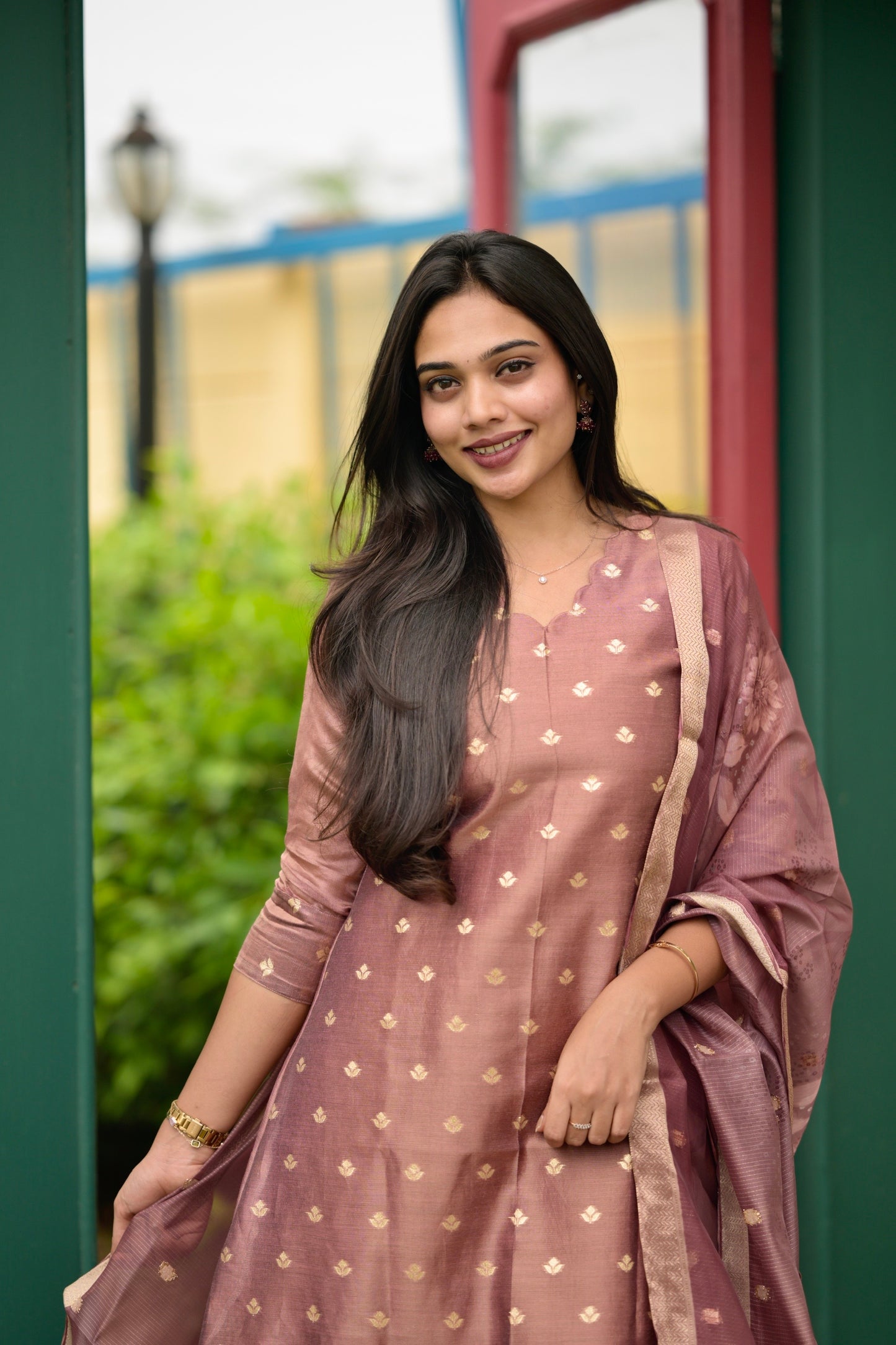 Tissue Brocade Aline Suit