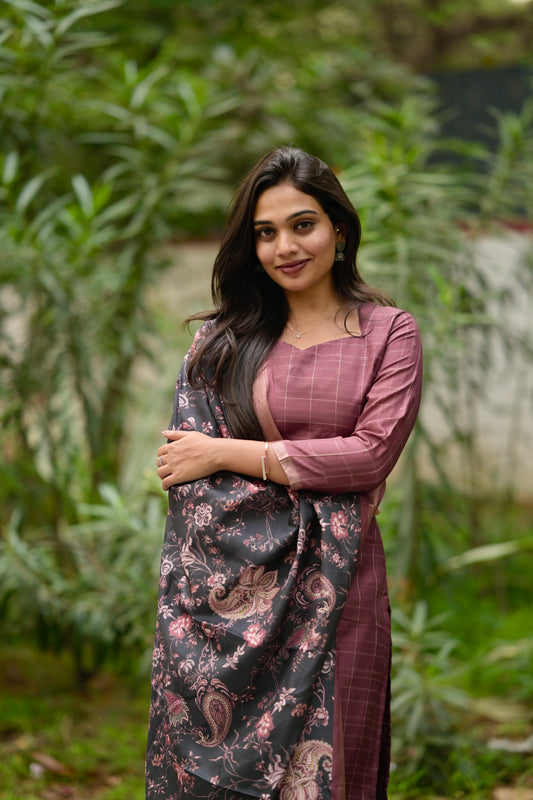 Maroon Kalamkari Salwar Suit