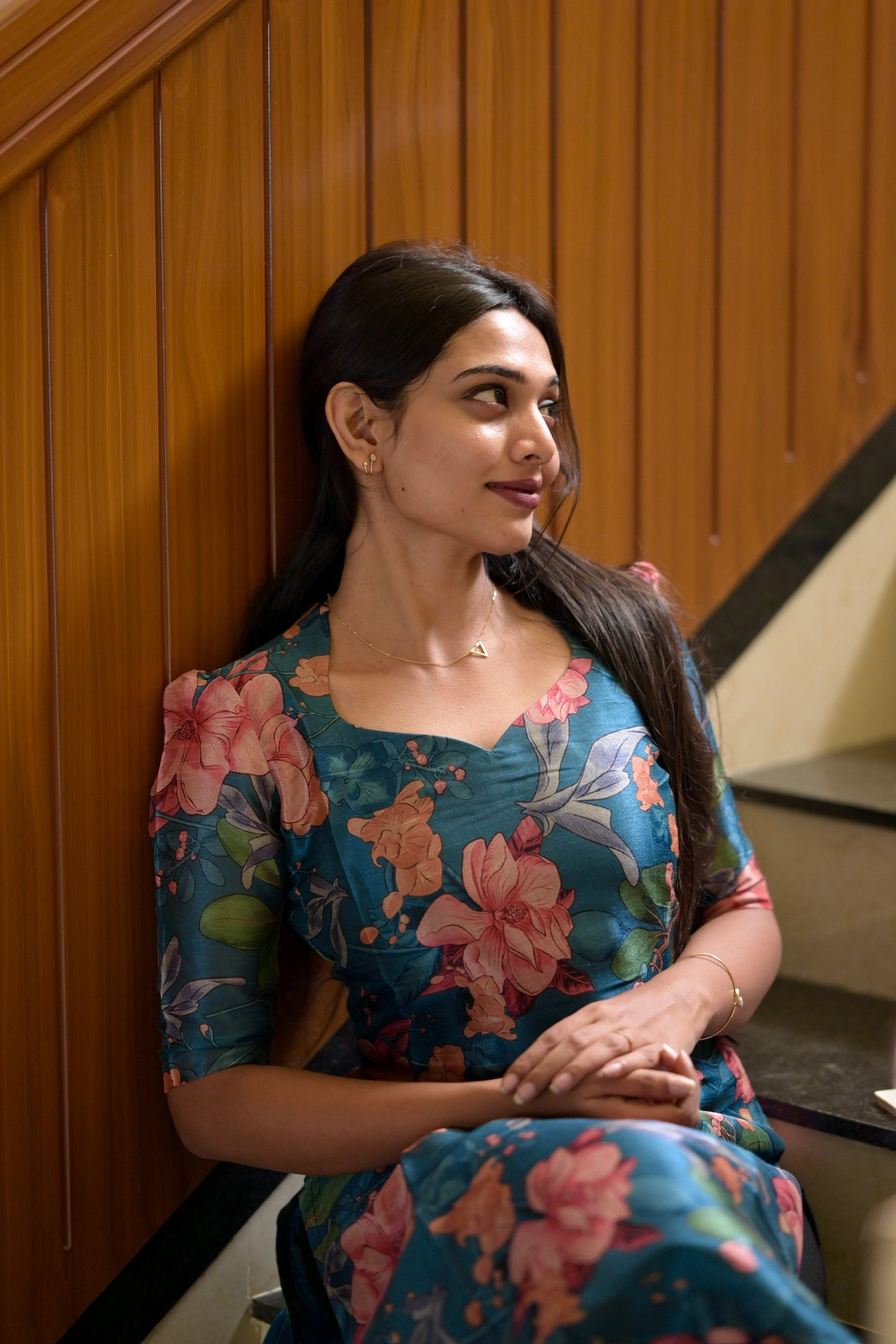 Blue Floral Kurta