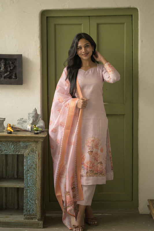 Lotus Embroidered Salwar Suit
