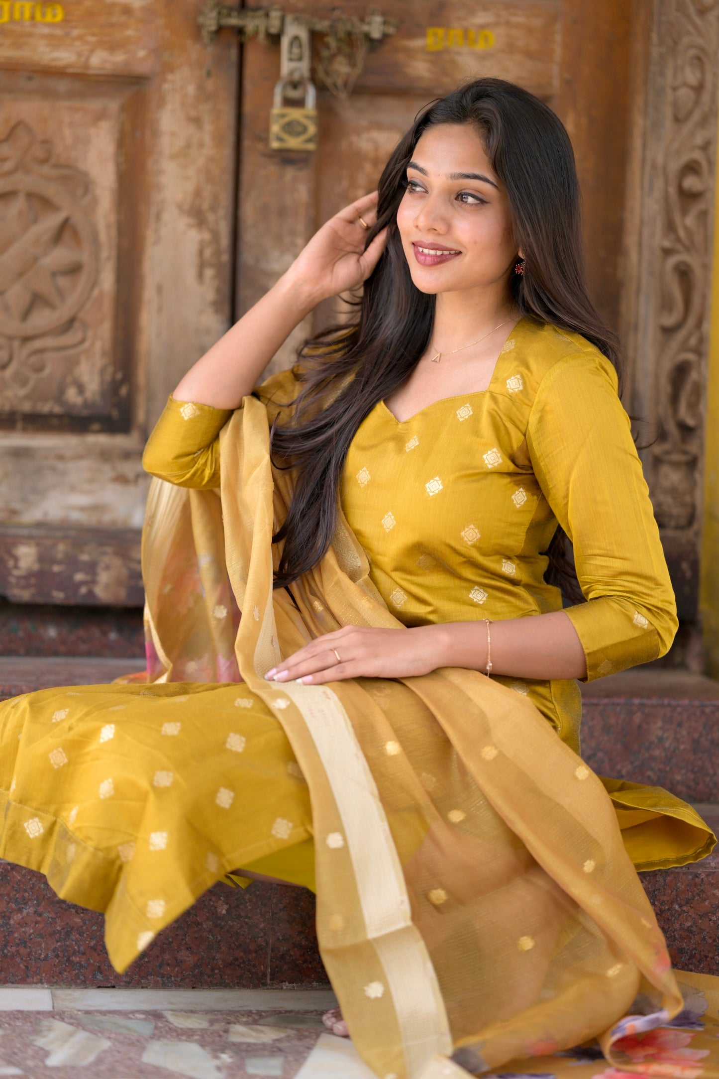 Chanderi Brocade Salwar Suit