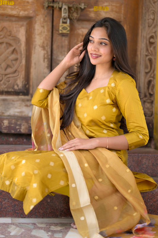 Chanderi Brocade Salwar Suit