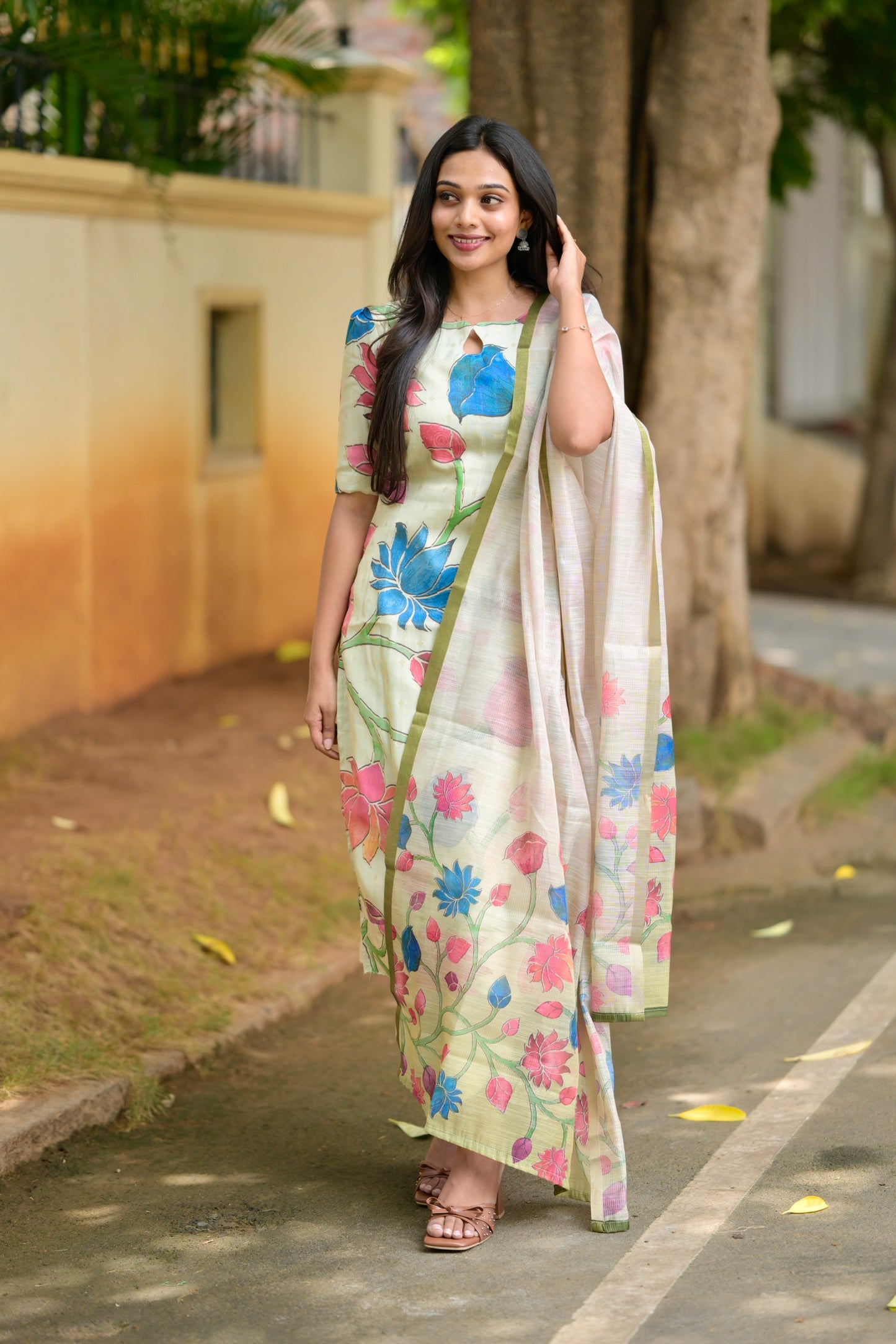 Green Tissue Salwar Suit