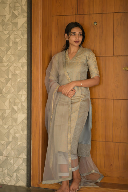 Grey Banaras Suit Set