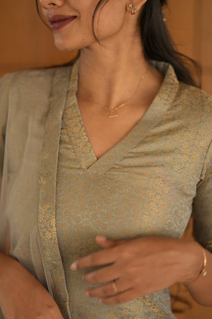 Grey Banaras Suit Set