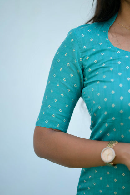 Turquoise Chanderi Kurta