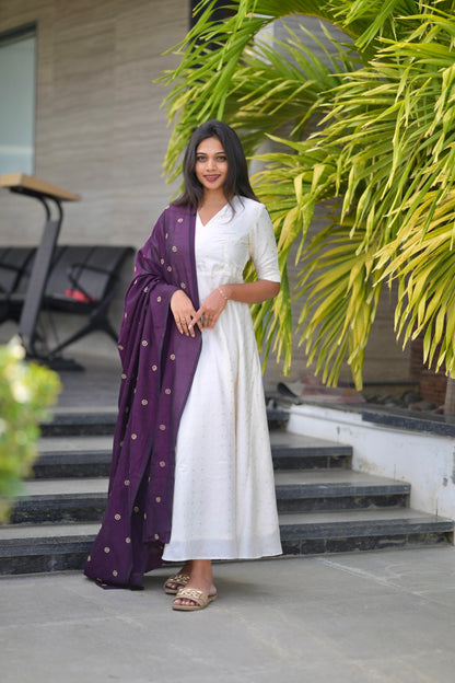White Anarkali