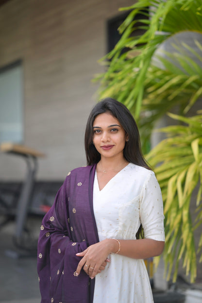 White Anarkali
