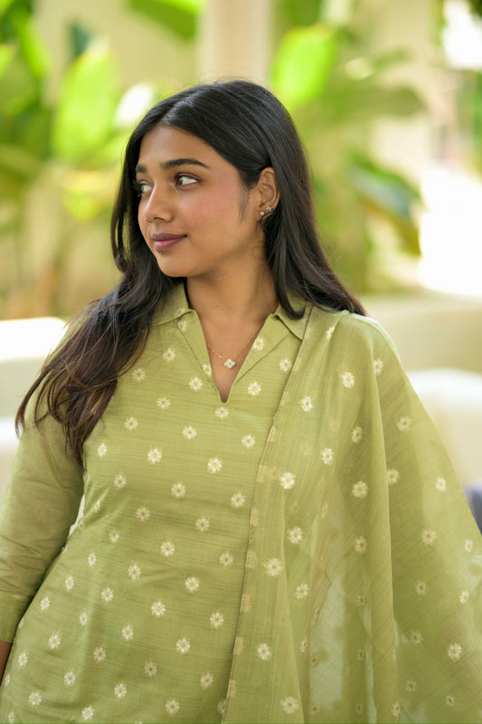 Green Cotton Salwar Suit