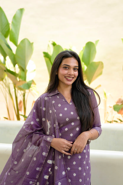 Purple Cotton Salwar Suit