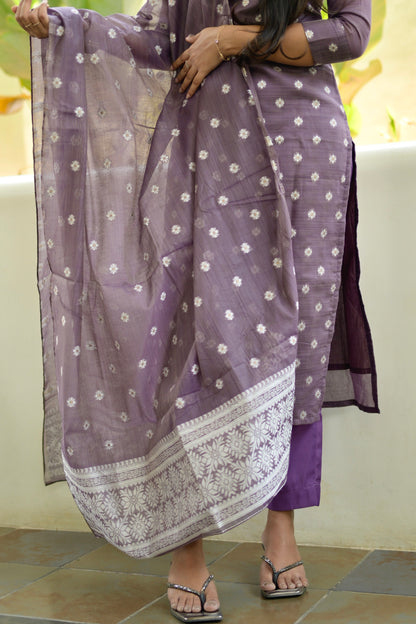 Purple Cotton Salwar Suit