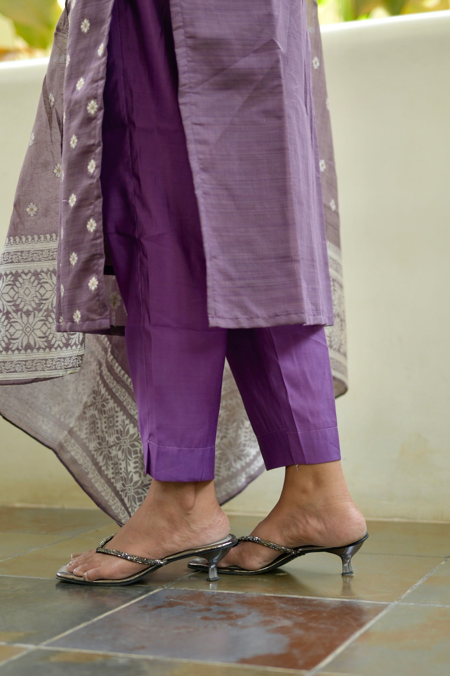 Purple Cotton Salwar Suit