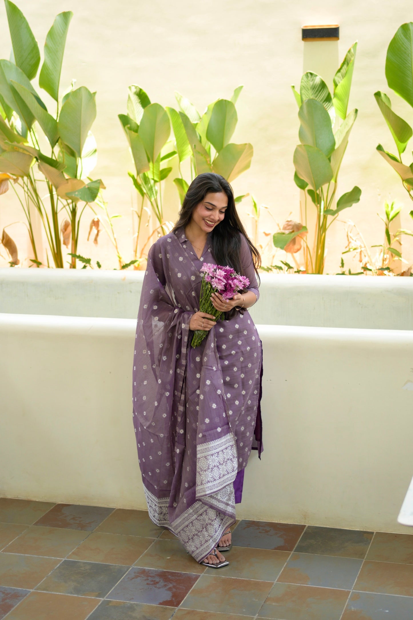 Purple Cotton Salwar Suit