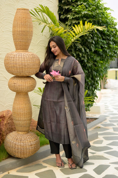 Black Chanderi Suit