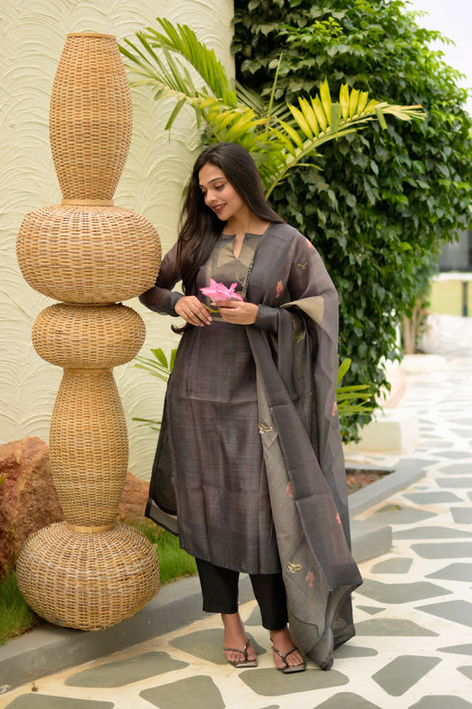 Black Chanderi Suit