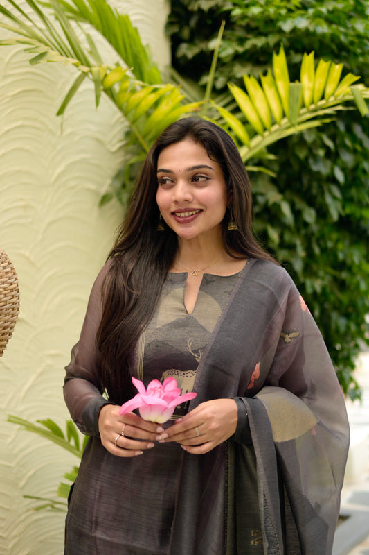 Black Chanderi Suit
