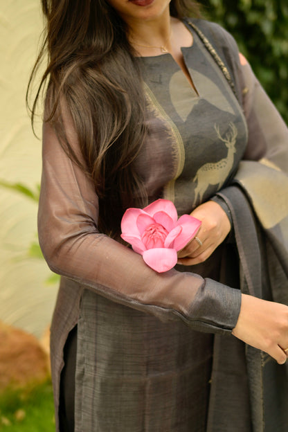 Black Chanderi Suit