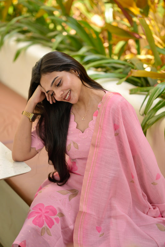 Pink Floral Salwar