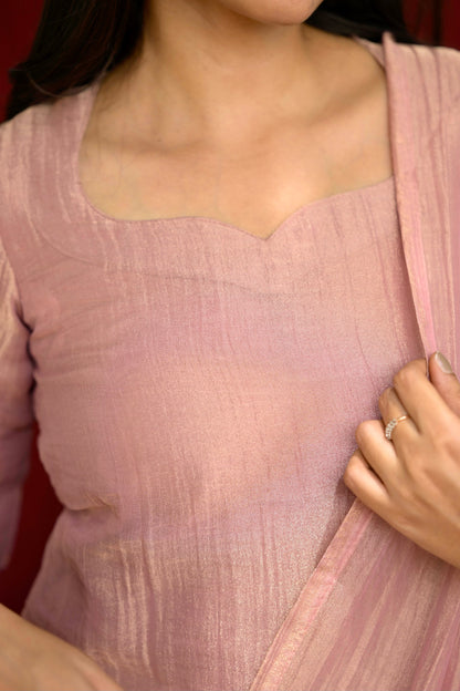 Pink crushed salwar suit