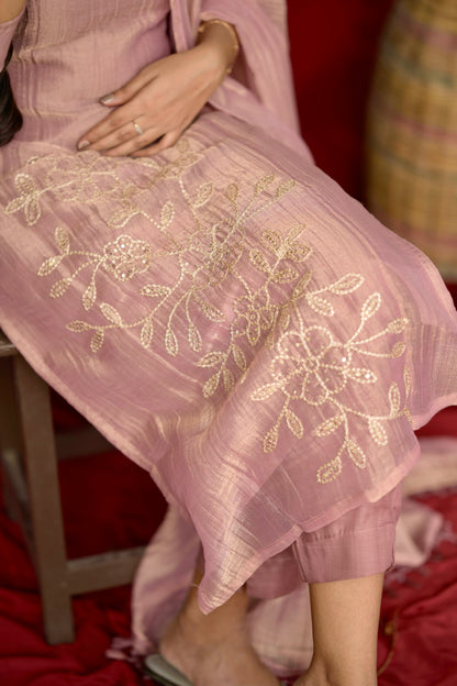 Pink crushed salwar suit