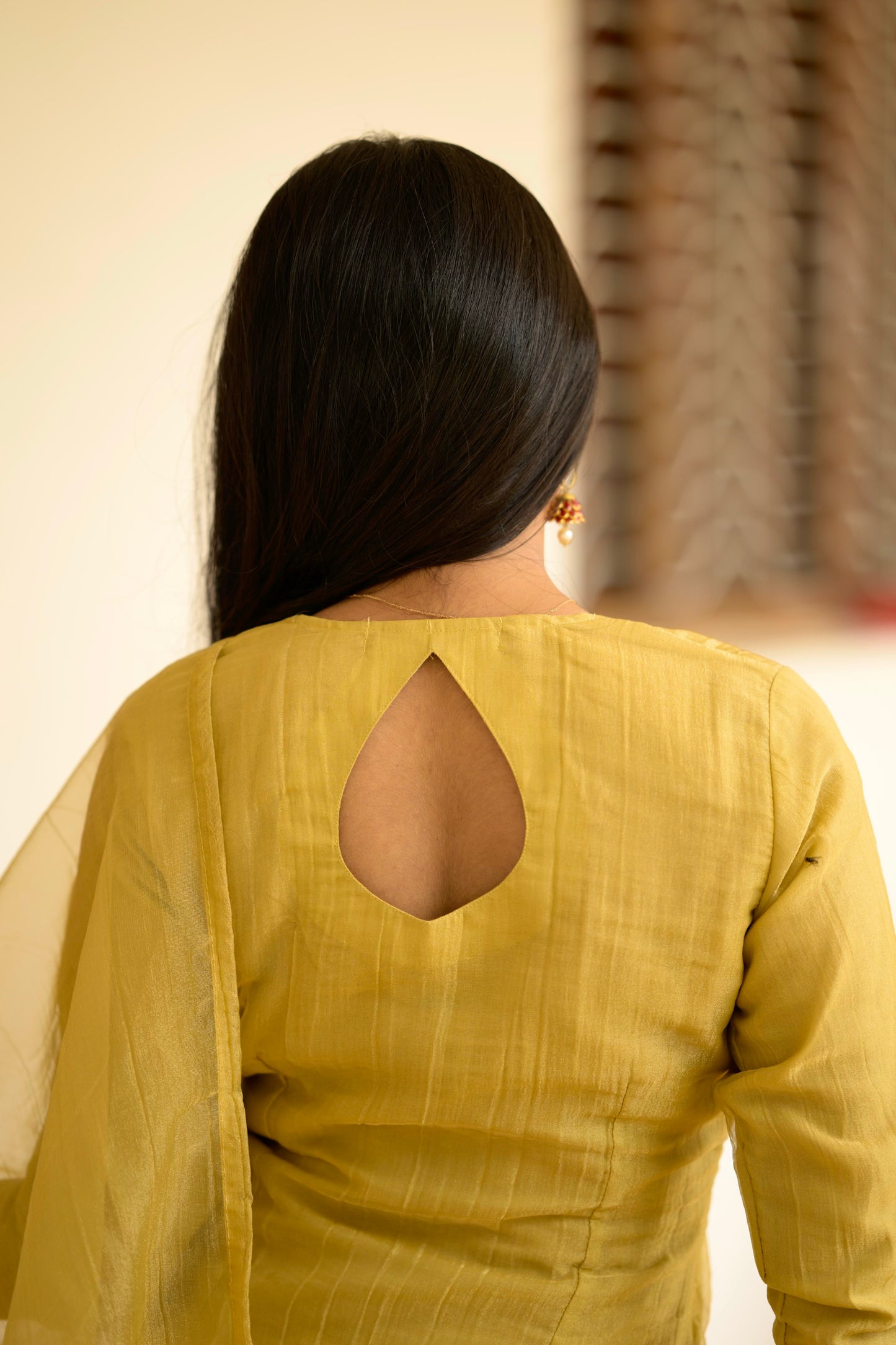 Yellow crushed Salwar suit