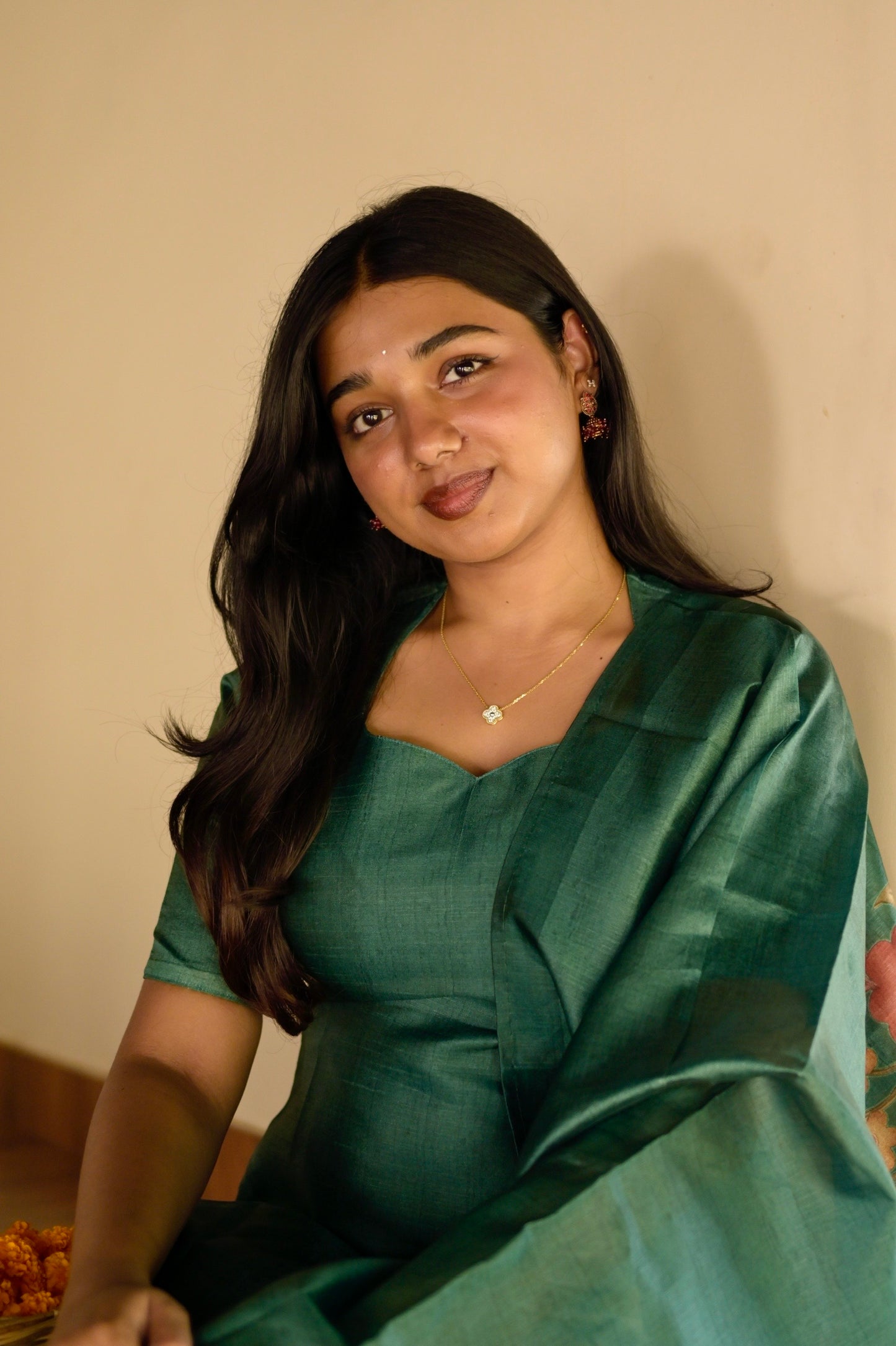 Green embroidered salwar suit