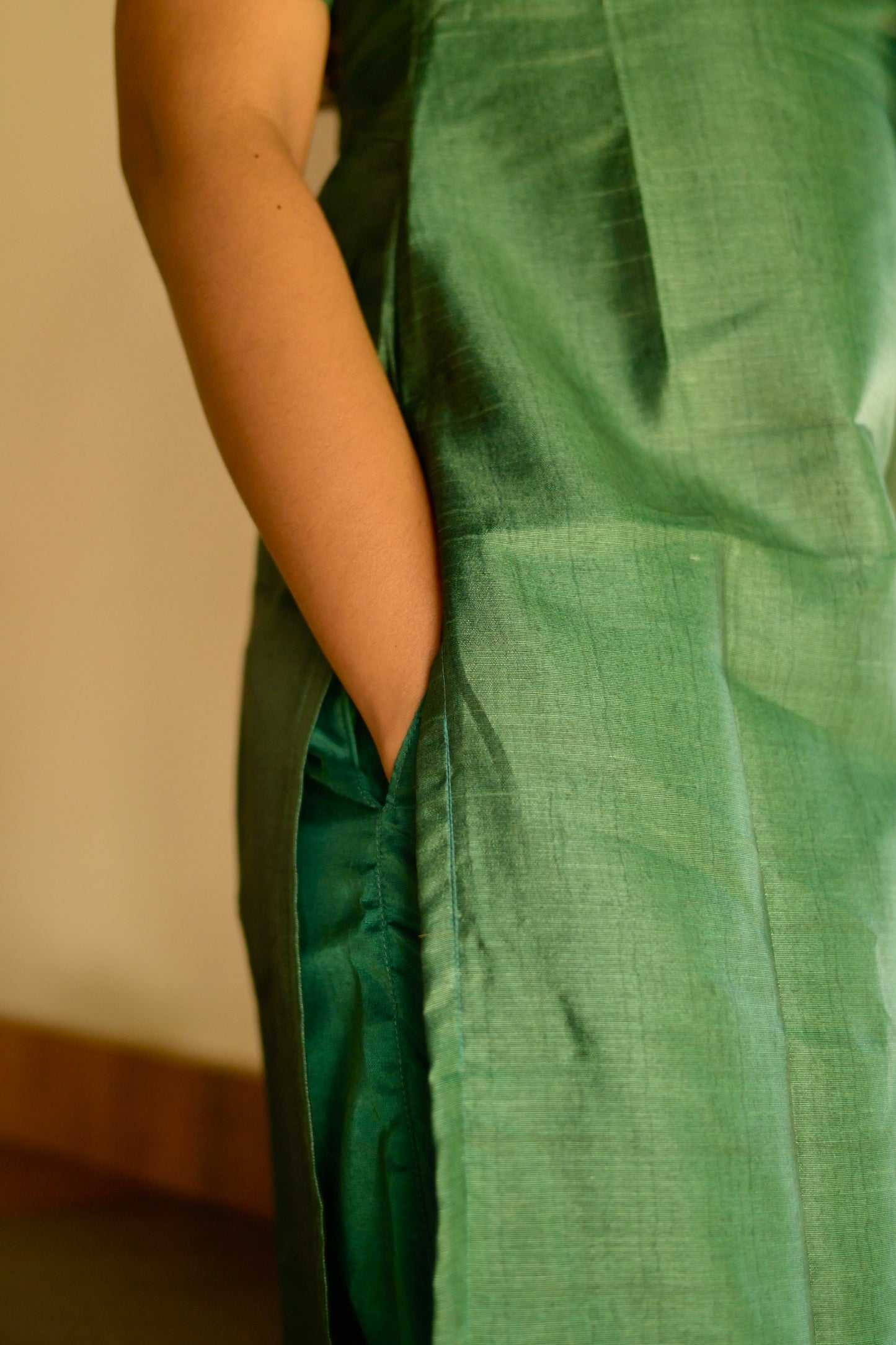 Green embroidered salwar suit