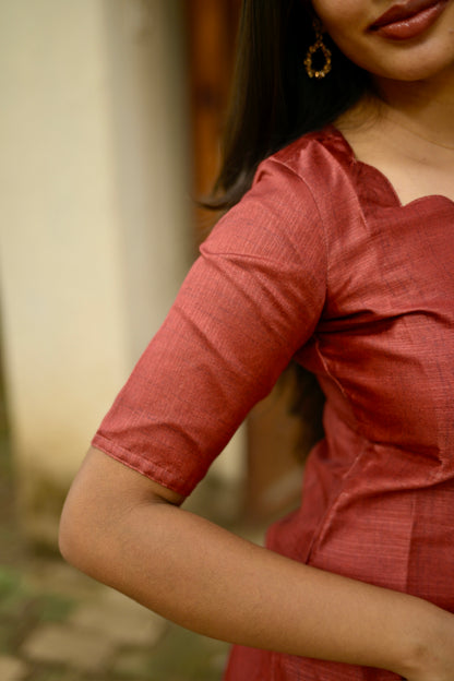 Red Embroidered Salwar Suit