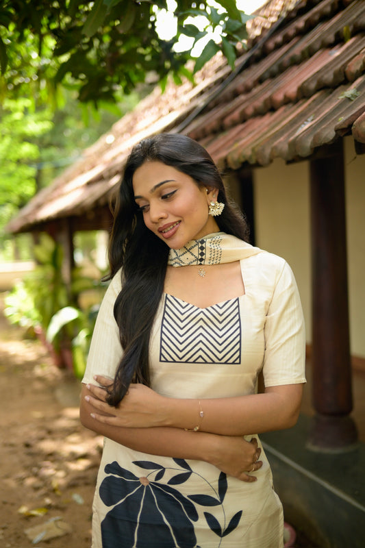 White printed salwar suit
