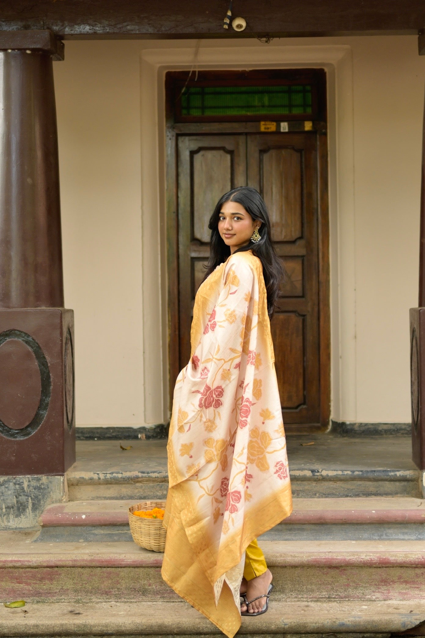 Yellow printed salwar suit