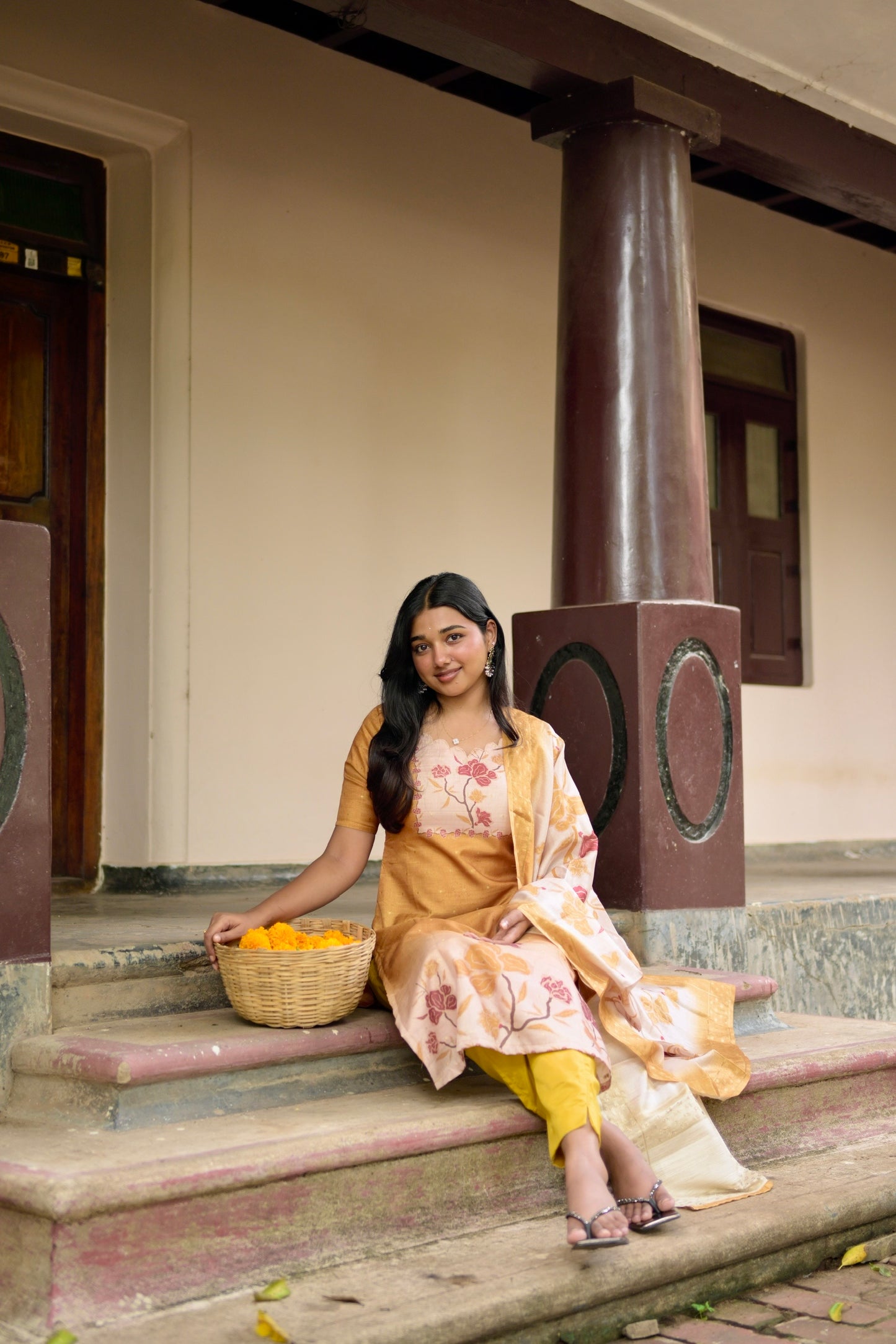 Yellow printed salwar suit