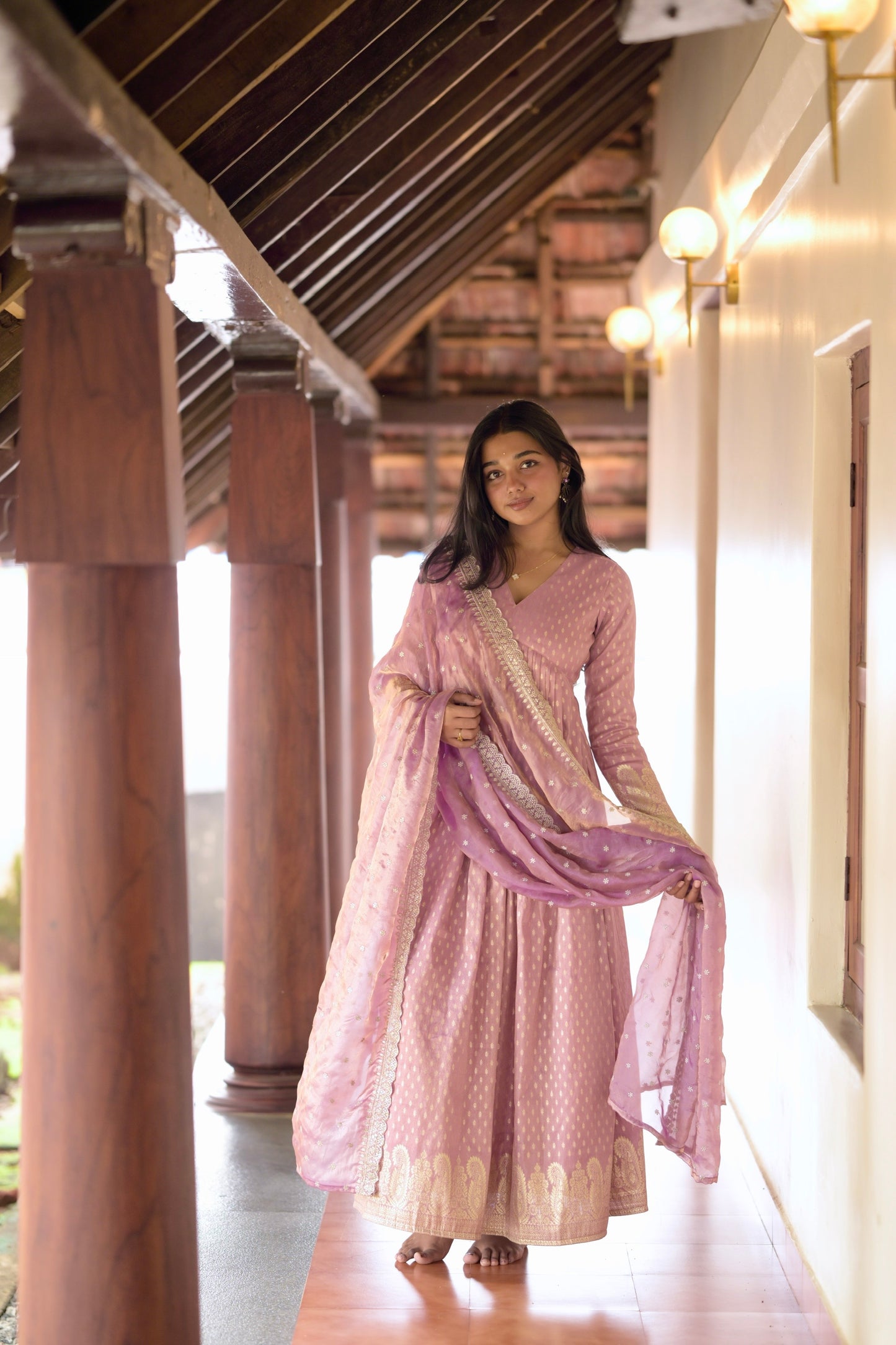 Lilac Tissue brocade suit