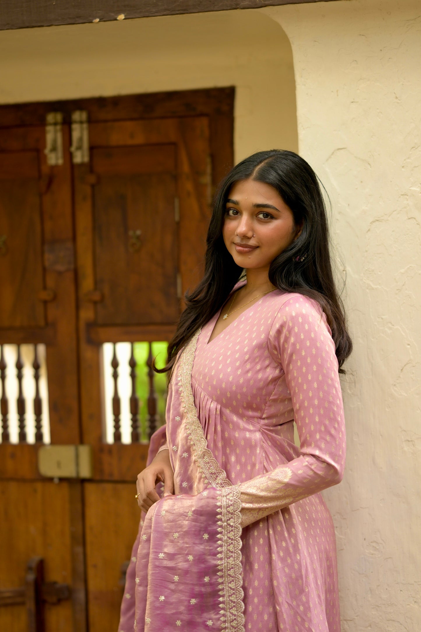 Lilac Tissue brocade suit