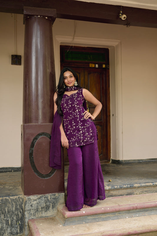 Purple Sharara Suit