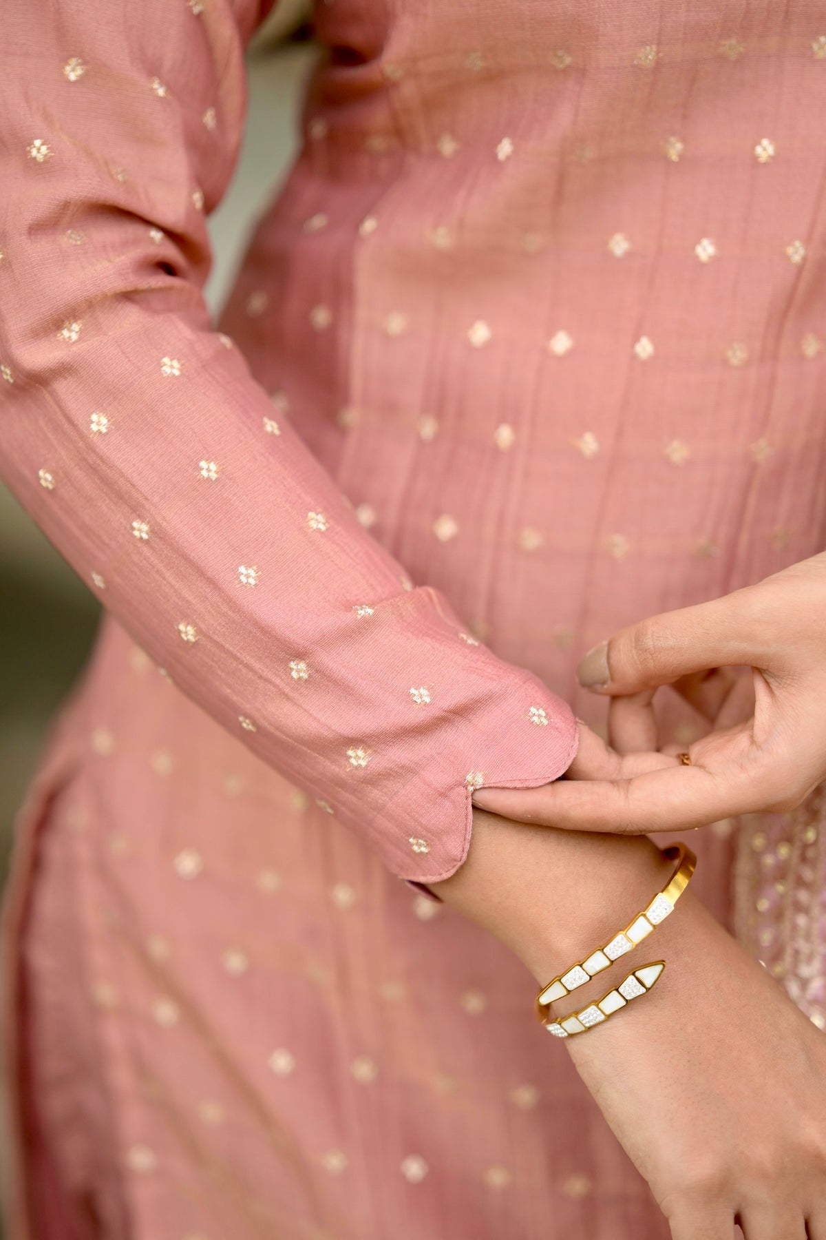 Peach crushed salwar suit